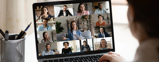 a marketing team having a virtual conference reposted by Pixel Profiles